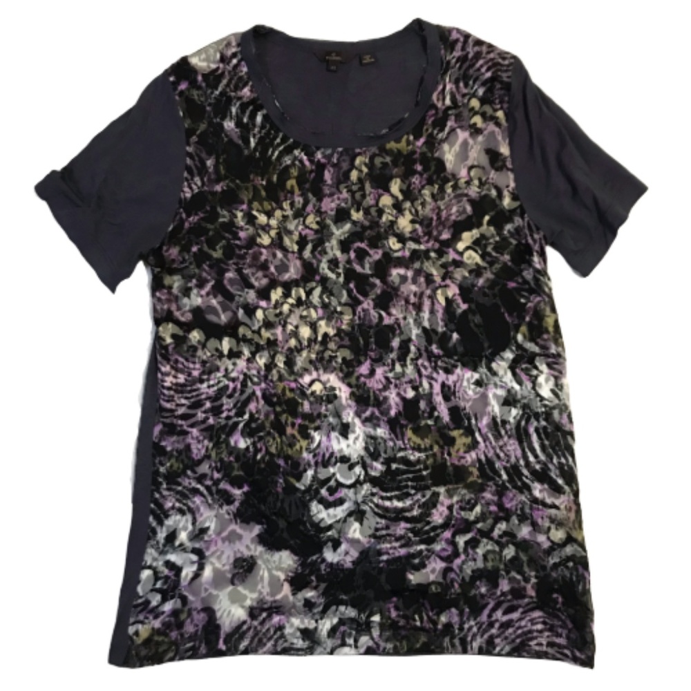 Mulberry Tee T-Shirt With Floral Semi-Sheer Front